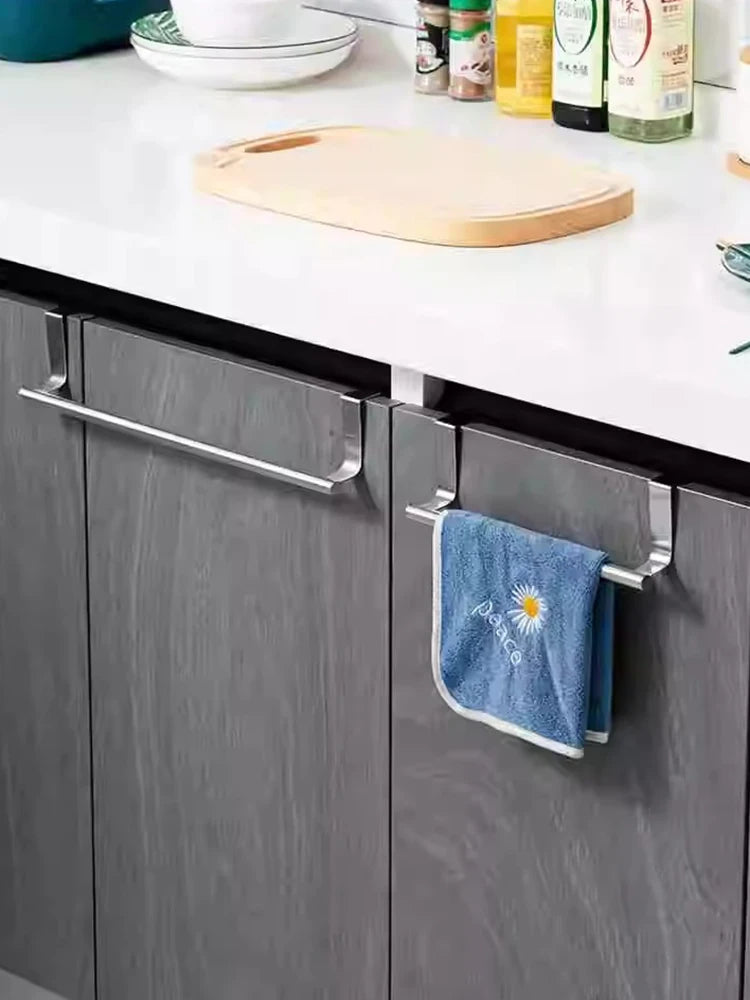Non Perforated Stainless Steel Towel Rack, Towel Pole, Bathroom Single Pole Towel Rack, Cabinet Door Pendant, Storage Rack