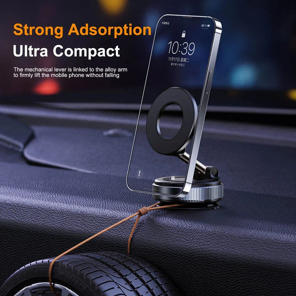360° Rotating Vacuum Magnetic Car Phone Holder New Model Dashboard Glass Mount Multi-Scenario Automotive Navigation Stand