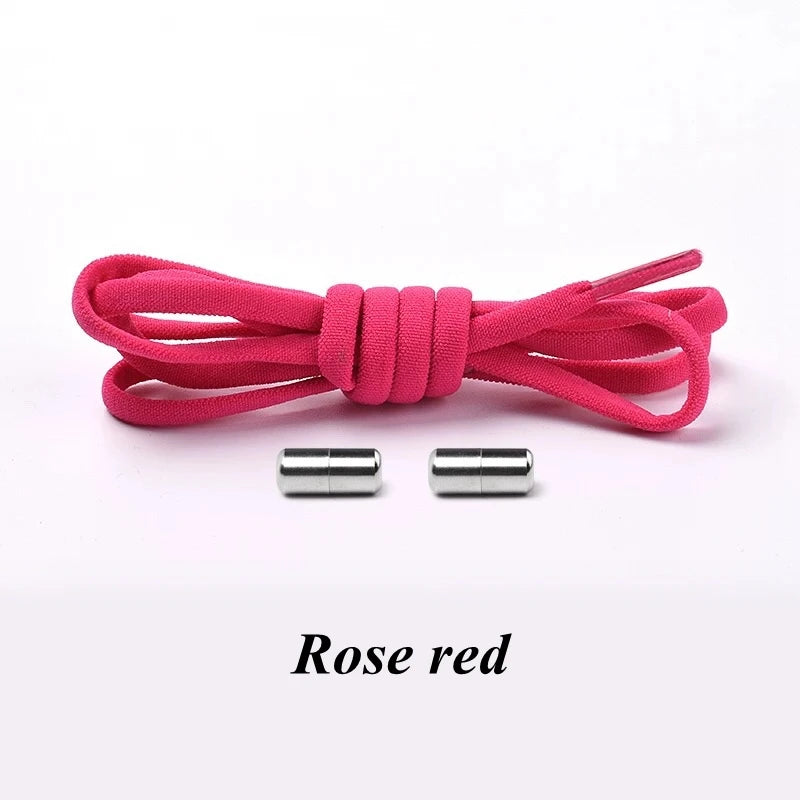 1Pair No tie Shoelaces Round Elastic Shoe Laces For Kids and Adult Sneakers Shoelace Quick Lazy Laces 21 Color Shoestrings