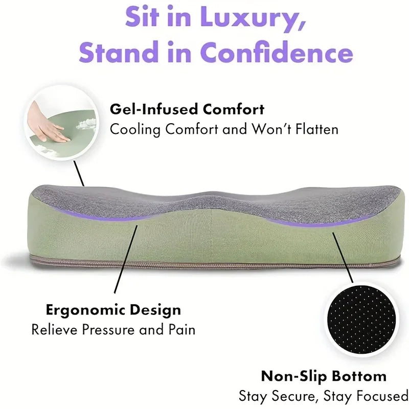 1pc 3D Lumbar Support Car Cushion, Memory Foam Ergonomic for Lower Back Pain Relief, Also for Office & Wheelchair Use