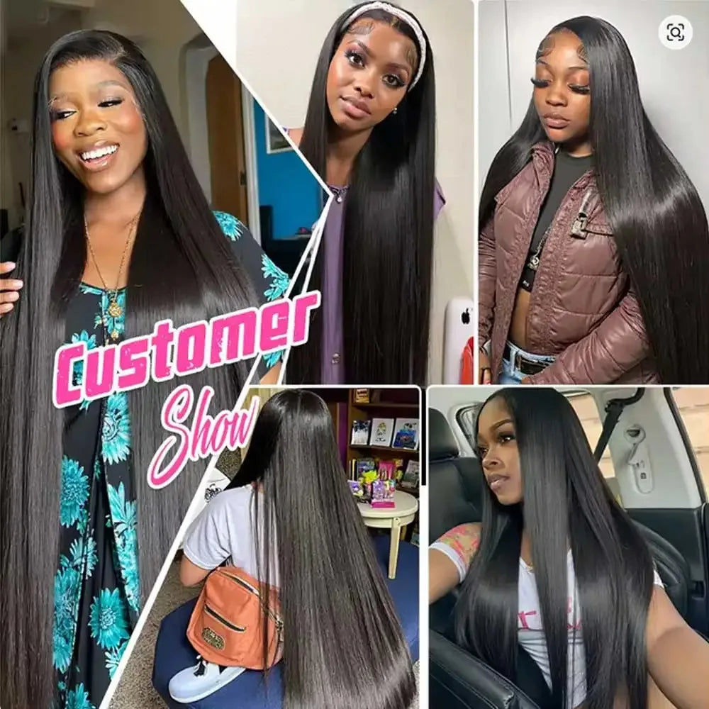 38Inch Straight Lace Front Wigs Human Hair 13x6 HD Lace Frontal Wig 4x4 Bone Straight Glueless Wig Pre Plucked For Women