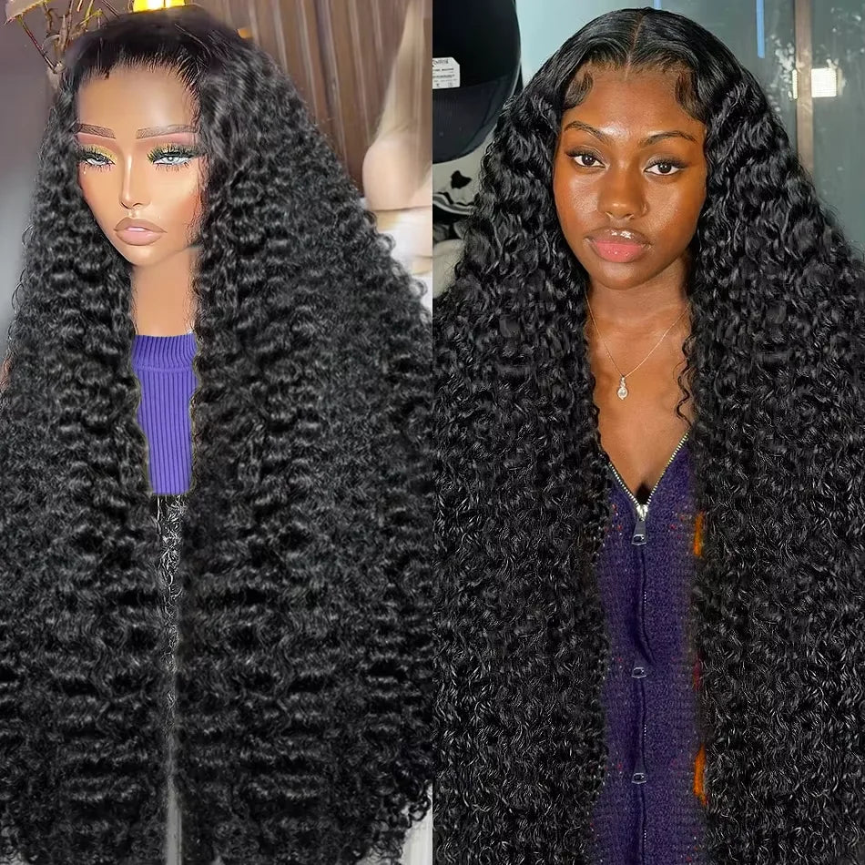 30 inch Burmese Raw Curly 250% Density 13x6 HD Lace Front Human Hair Wigs Deep Wave 13x4 Frontal Wigs Women Glueless Closure Wig