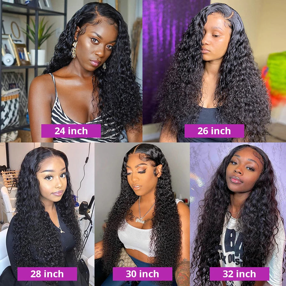 13x4 Deep Wave Lace Front Wig Human Hair 13x6 HD Lace Frontal Wig with Baby Hair Brazilian 180% Density Pre Plucked Glueless Wig