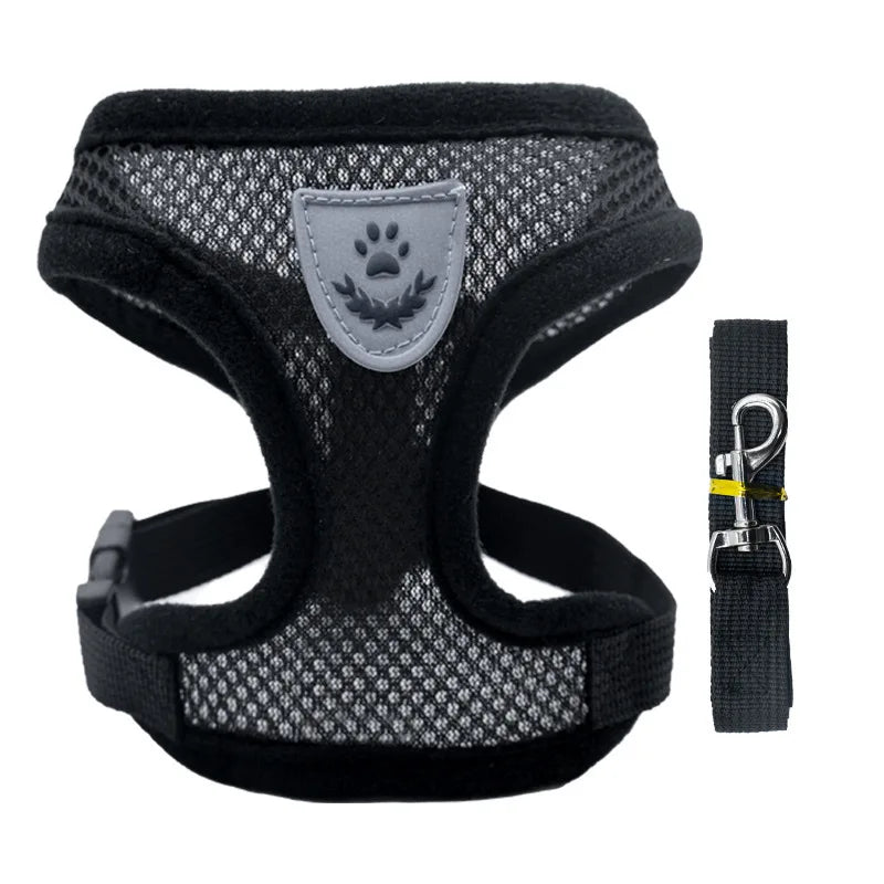 Hot summer small dog pet chest and back breathable dog chest and back suit cat outdoor traction rope child collar