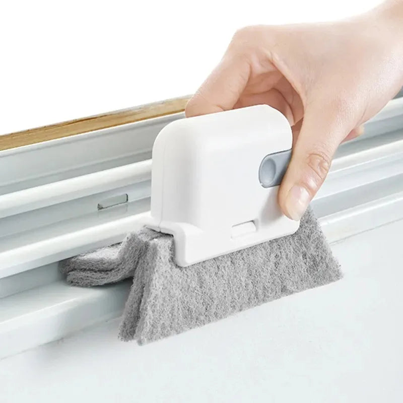 Window rail cleaning brush