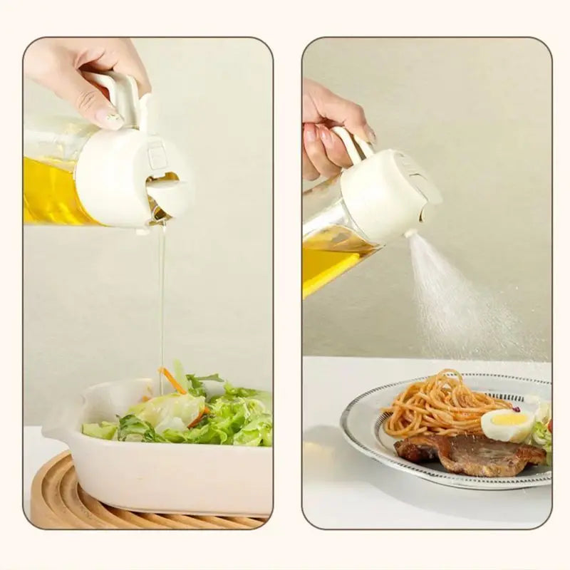 2in1 Kitchen Spray Oil Dispenser Oil Sprayer Polisher Or Only Brush Spray for Air Fryer Salad Grilling Roasting Cooking Kitchen