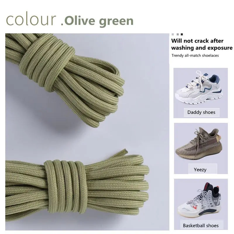 1 Pair New Round Shoe laces for Sneakers Yezy 350 Original Shoelaces for Shoes Polyester Solid Off White Laces Sport Shoestrings