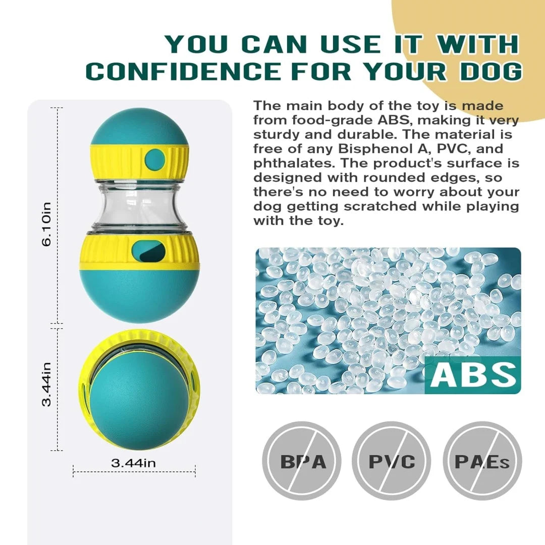 Pet Food Dispenser，Adjustable Distribution Ball，Sturdy Slow Feeding Puppy Reinforcement Training Toy，Pet Interactive Chasing Toy
