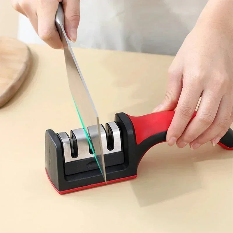 4-Segment Knife Sharpener Knife Sharpeners for Kitchen Knives Stainless Steel Three-Purpose Sharpening Stone for Kitchen Tools