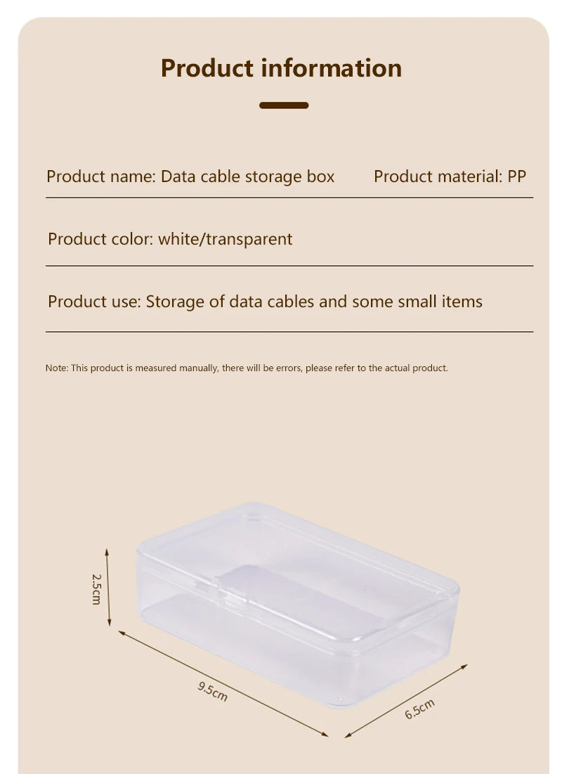 1Set Cable Storage Box Multifunctional Desk Organizer Bag Wire Charging Management Box Jewelry Storage Container For Home Office