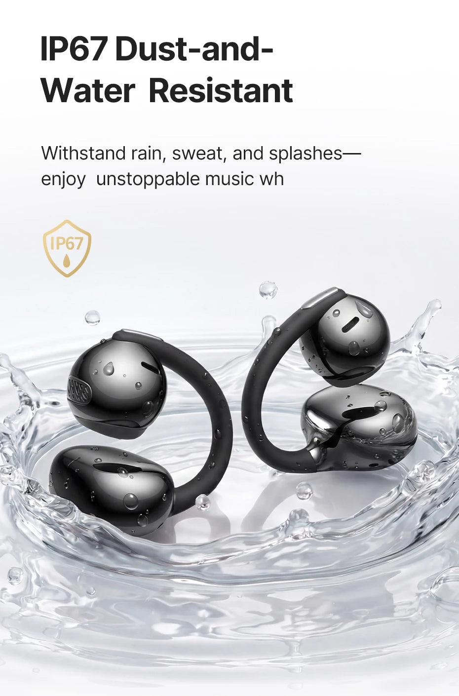 Baseus Bowie MC2 AIR Clip-on TWS Earbuds Ear Clips Wireless Earphones Bluetooth 6.0   Open Earrings 4 Mic ENC Sports Headphones