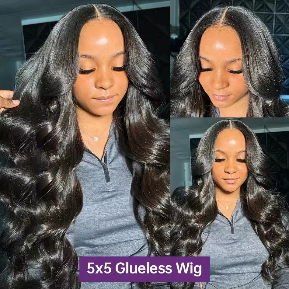 210 Density Glueless Wigs Human Hair Body Wave Lace Front Wigs Human Hair Pre Plucked 4x4 HD Lace Frontal Wigs