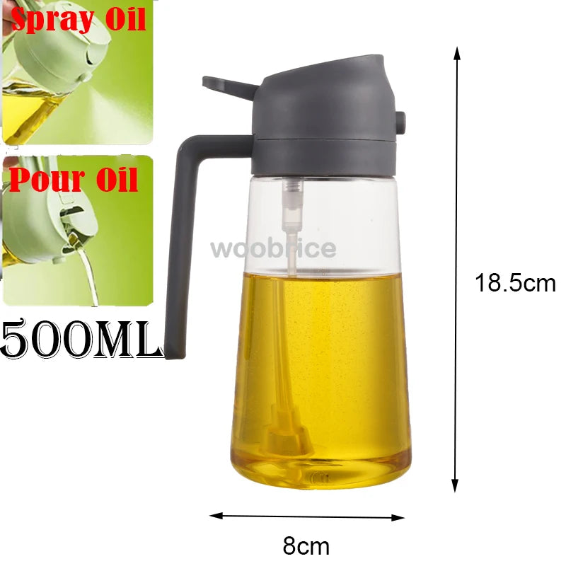 2in1 Kitchen Spray Oil Dispenser Oil Sprayer Polisher Or Only Brush Spray for Air Fryer Salad Grilling Roasting Cooking Kitchen