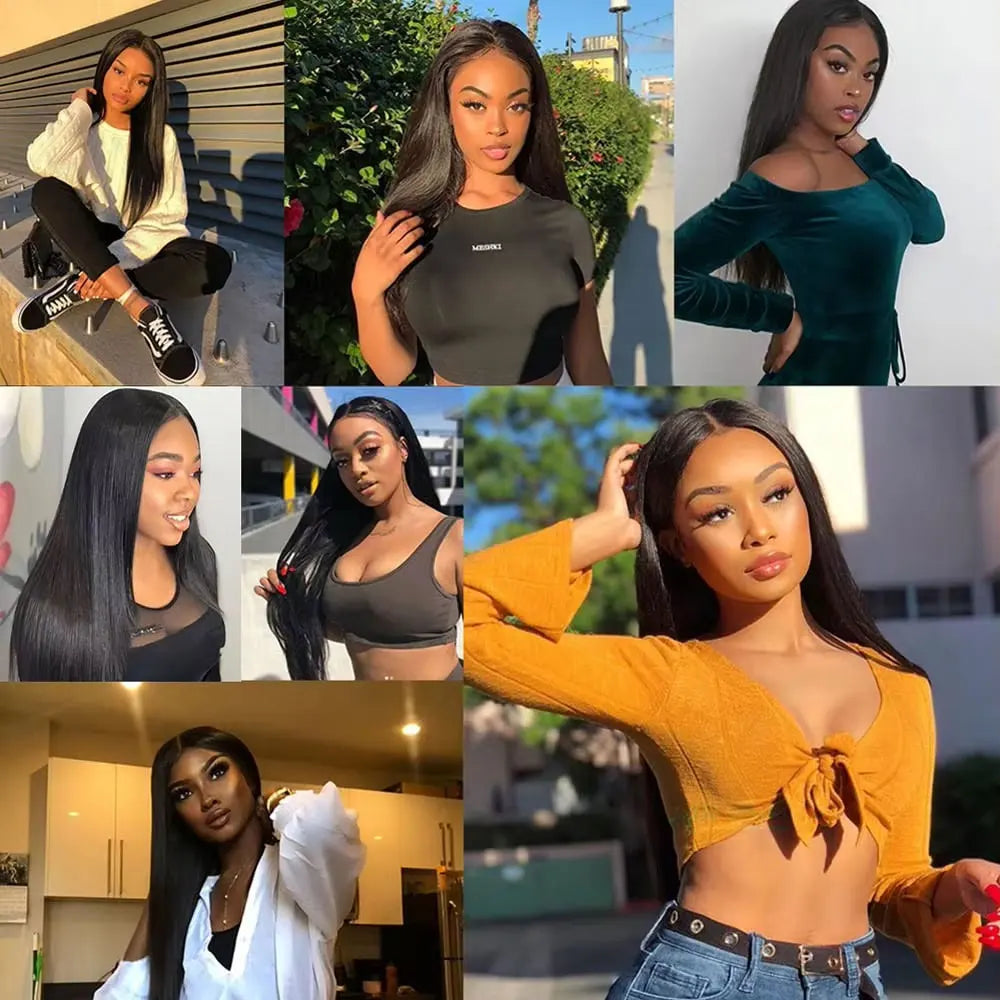 40 42 Inch 13x4 13x6 HD Transparent Bone Straight Lace Front Wigs 250% Brazilian Human Hair Wigs 5x5 Glueless Lace Closure Wigs