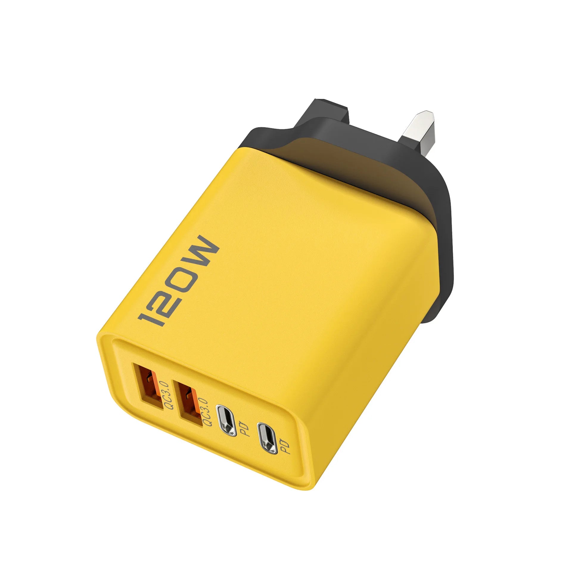 4 Port USB Charger Total 120W Fast Charging EU/US/UK Plug Wall Charger Mobile Phone Power Adapter For Phone Charge Type C Cable