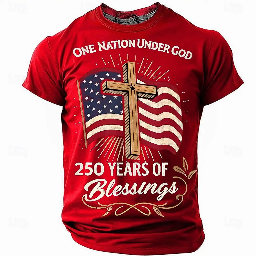 America 250th Birthday Eagle Flag 250 Years 1776-2026 Unisex Men's T-Shirts Casual Style Man Women Tees Vintage Men's Clothing