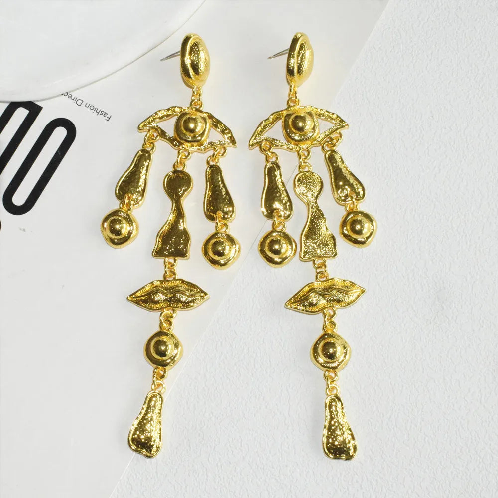 Egyptian Nefer Red Jasper Chandelier Earrings For Women