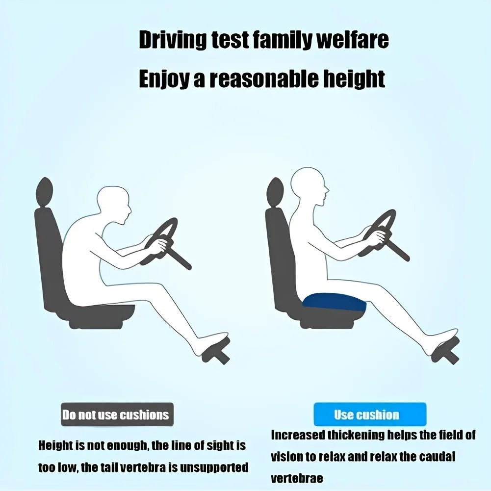 1pc 3D Lumbar Support Car Cushion, Memory Foam Ergonomic for Lower Back Pain Relief, Also for Office & Wheelchair Use