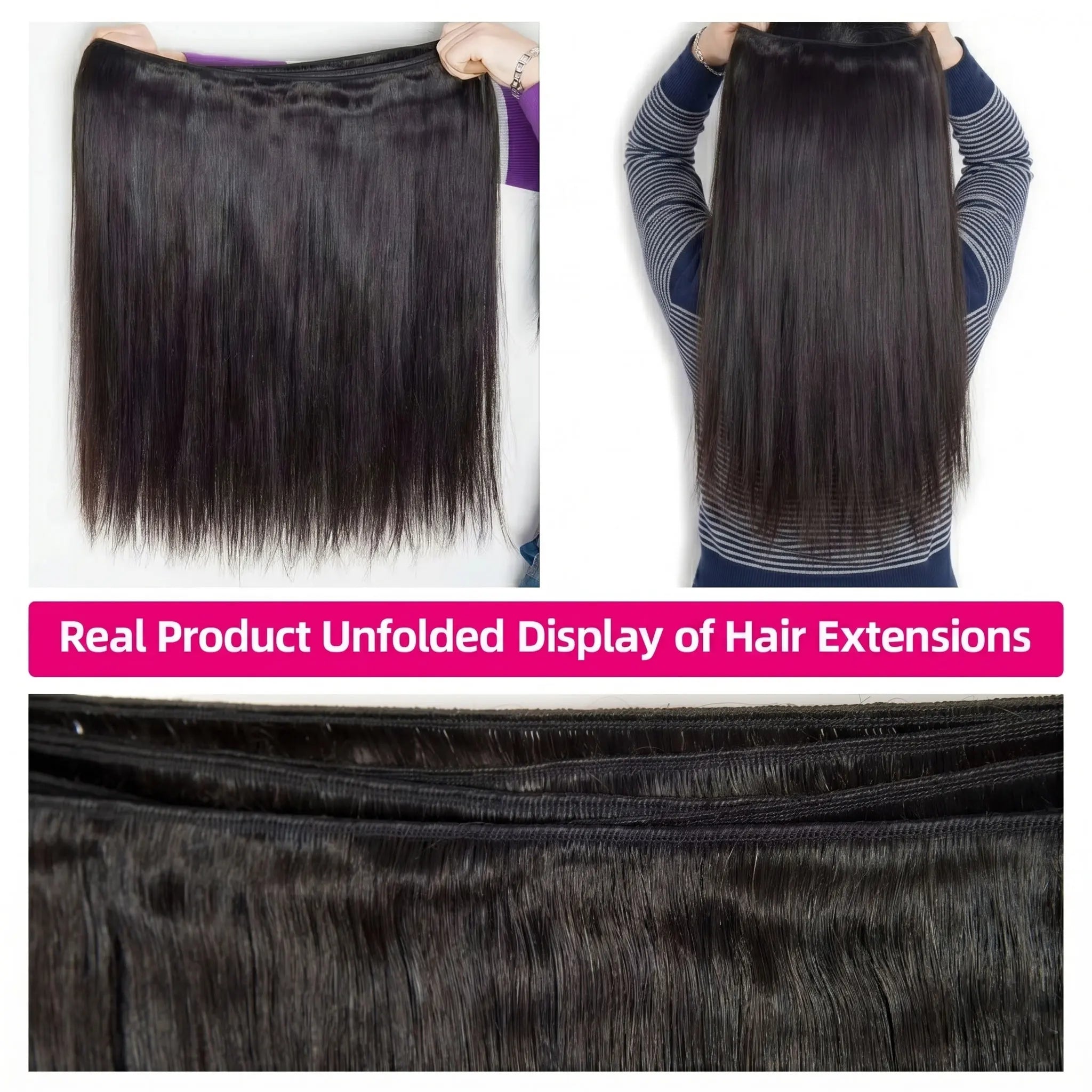 16A Straight Bundles Human Hair Brazilian Remy Weave Raw Hair 3 4 5 Pcs 100% Unprocessed Double Weft Human Hair Bundles Extensions Natural Black