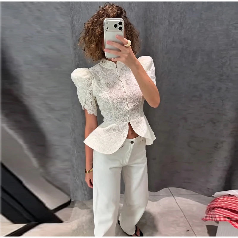Solid Color Jacquard Glossy Satin Tops Women Chic Stand Collar Single Breasted Slim Fit Short Coats 2026 Lady Daily Outwear New