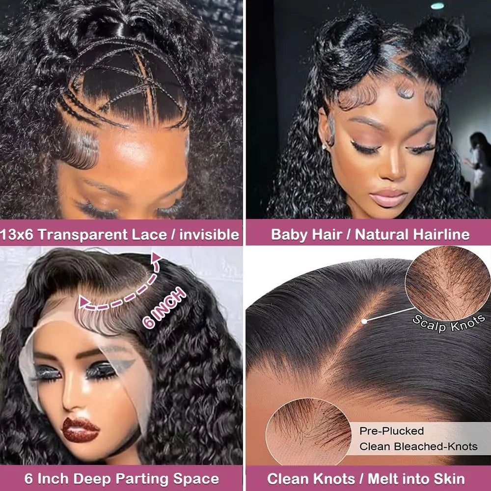 HD Transparent Lace Front Human Hair Wigs Jerry Curly Wig Lace Closure Wigs Human Hair Wig 13x4 13x6 Frontal Wigs