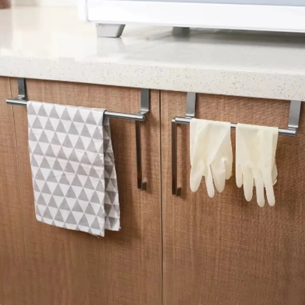 Non Perforated Stainless Steel Towel Rack, Towel Pole, Bathroom Single Pole Towel Rack, Cabinet Door Pendant, Storage Rack