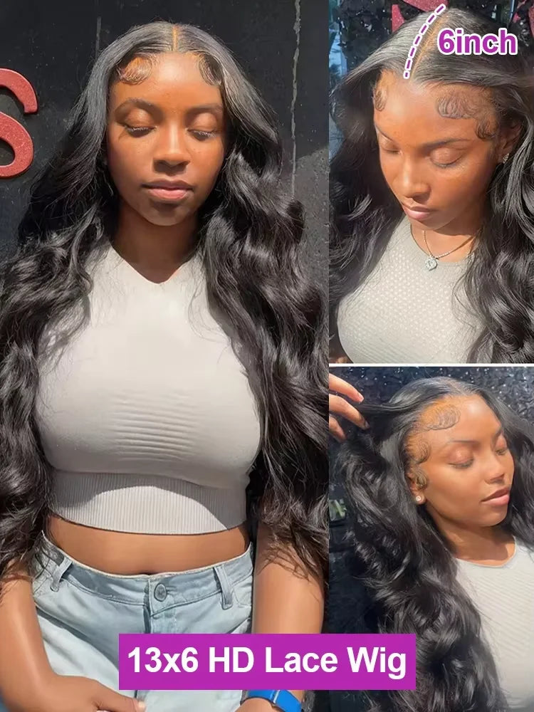 Wet And Wavy Lace Frontal Wig Human Hair 13x6 Raw Hd Transparent Body Wave Human Hair Wigs 40 Inch 13x5 Lace Front Wig For Women