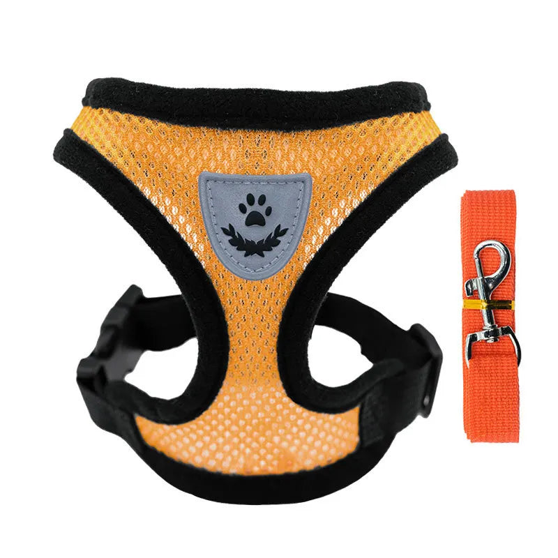 Hot summer small dog pet chest and back breathable dog chest and back suit cat outdoor traction rope child collar