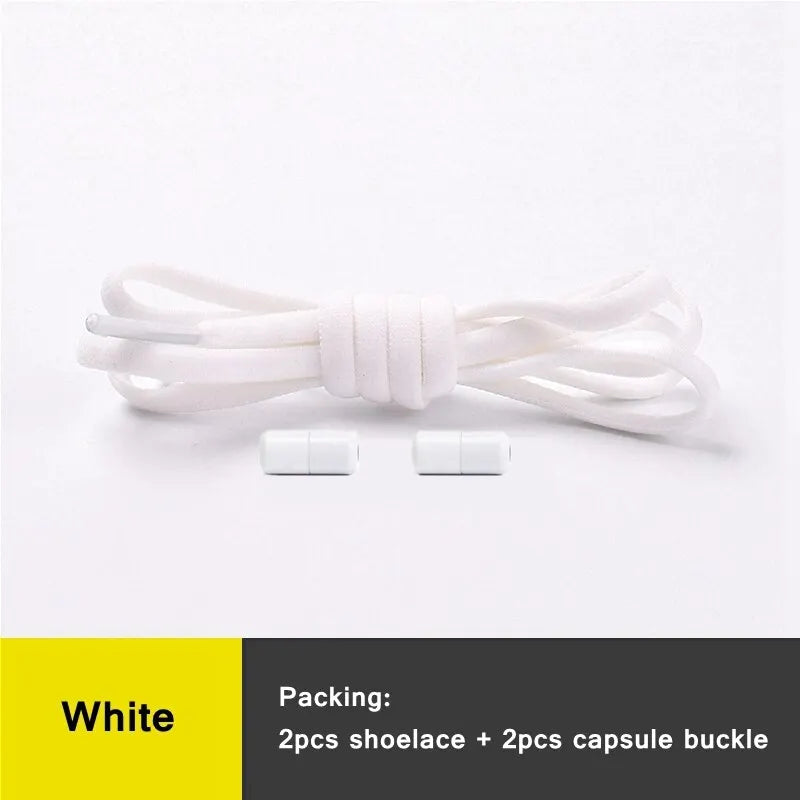 1Pair No tie Shoelaces Round Elastic Shoe Laces For Kids and Adult Sneakers Shoelace Quick Lazy Laces 21 Color Shoestrings