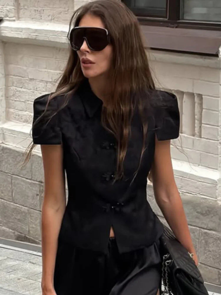 Solid Color Jacquard Glossy Satin Tops Women Chic Stand Collar Single Breasted Slim Fit Short Coats 2026 Lady Daily Outwear New