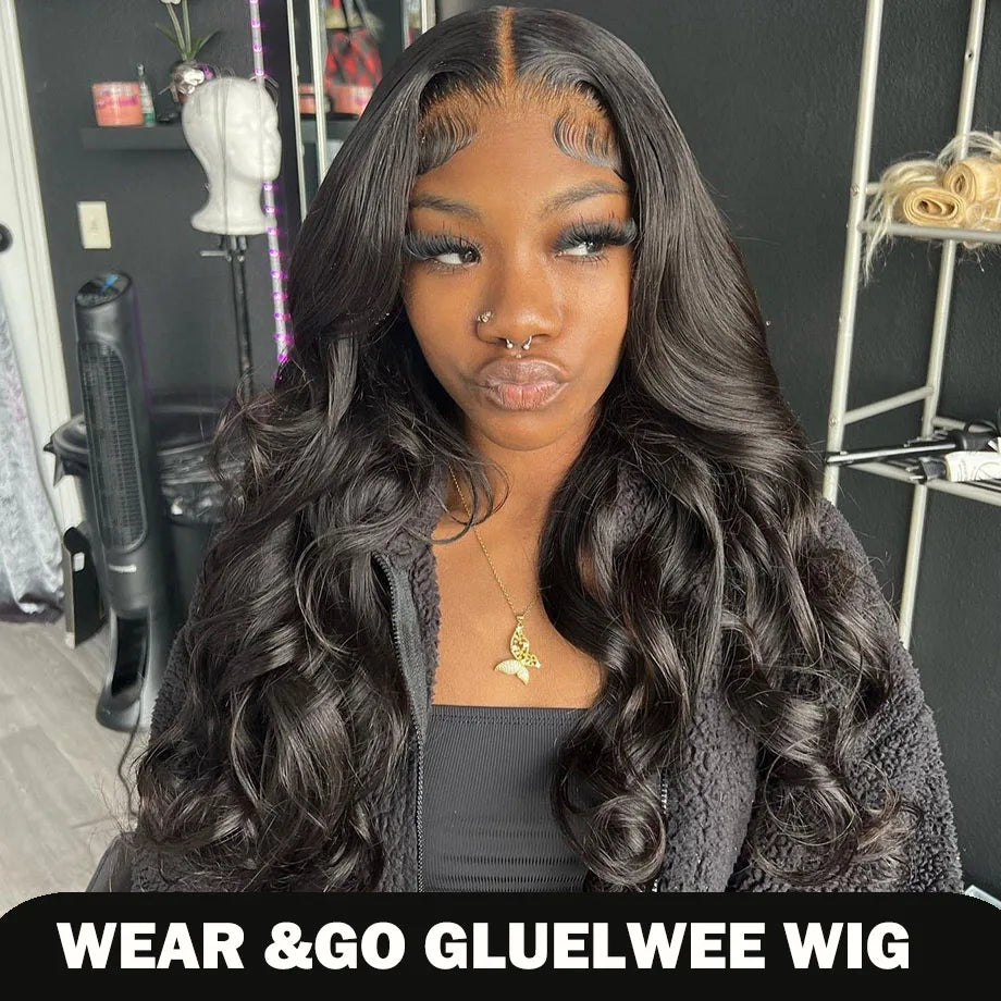 210 Density Glueless Wigs Human Hair Body Wave Lace Front Wigs Human Hair Pre Plucked 4x4 HD Lace Frontal Wigs