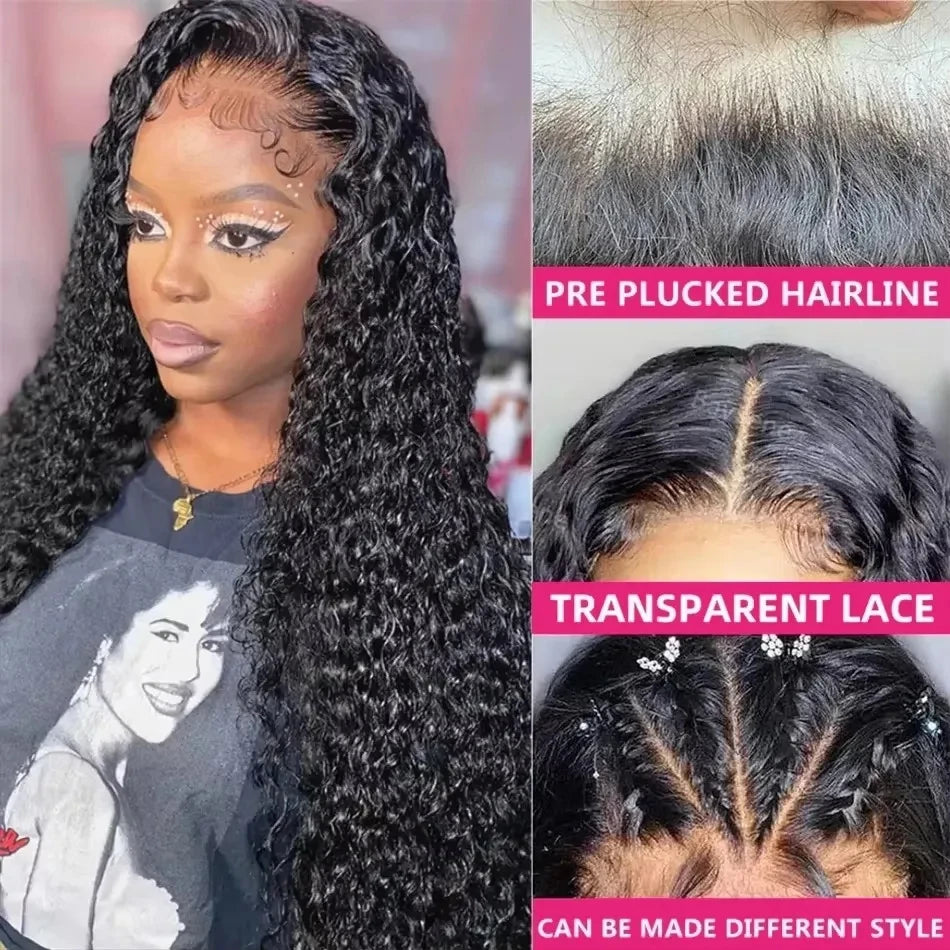 Glueless Wigs Human Hair Wear and Go Deep Wave 13x4 13x6 Lace Frontal Wig PrePlucked Curly Human Hair Ready To Wear 5x5 Lace Closure Wig Vietnamese Hair