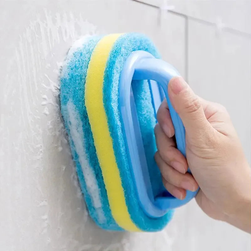 1PC Kitchen Cleaning Brush with Handle - Pot Washing High-Density Thick Scouring Pad Ceramic Tile Wall Cleaning Brush