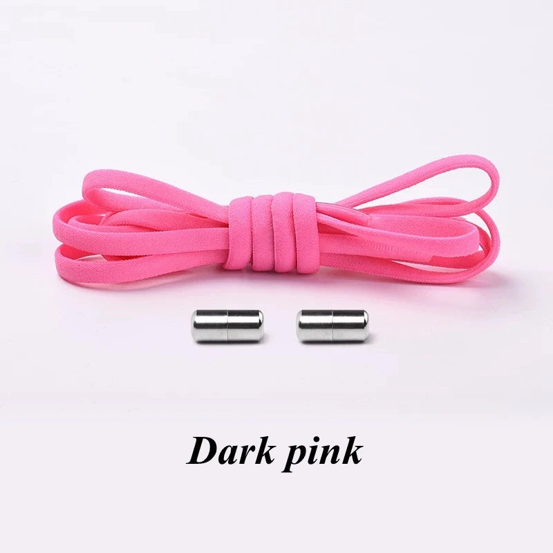 1Pair No tie Shoelaces Round Elastic Shoe Laces For Kids and Adult Sneakers Shoelace Quick Lazy Laces 21 Color Shoestrings