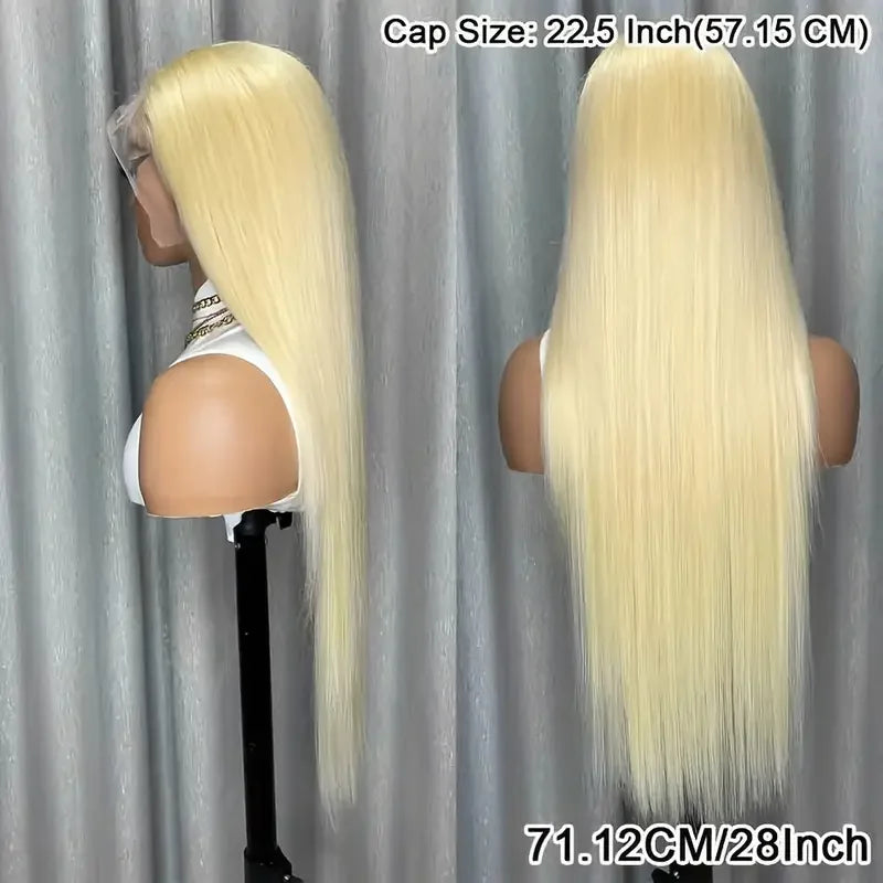 40Inch Straight Blonde 613 Blonde Human Hair Lace Frontal Wig 13x6 Transparent Blonde Lace Front Wigs Pre Plucked Human Hair Wig