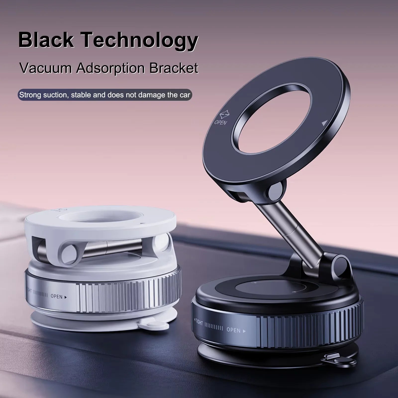 360° Rotating Vacuum Magnetic Car Phone Holder New Model Dashboard Glass Mount Multi-Scenario Automotive Navigation Stand