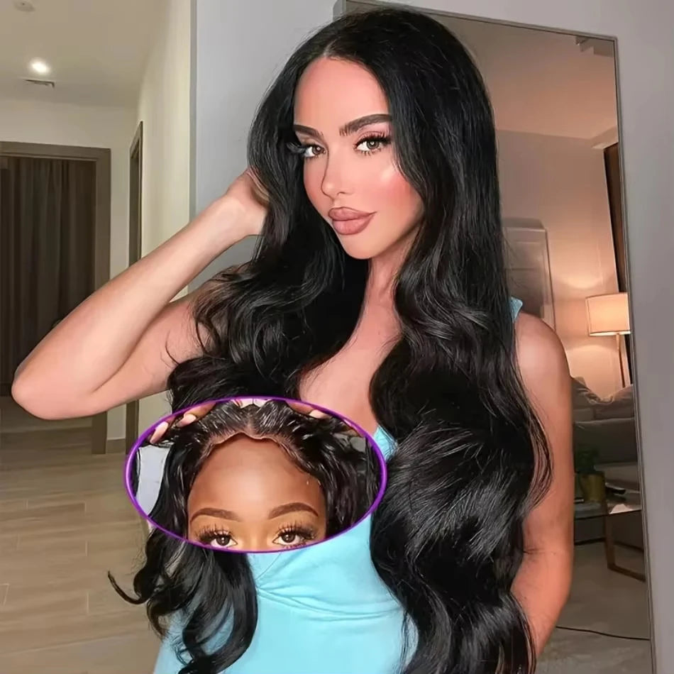 210 Density Glueless Wigs Human Hair Body Wave Lace Front Wigs Human Hair Pre Plucked 4x4 HD Lace Frontal Wigs