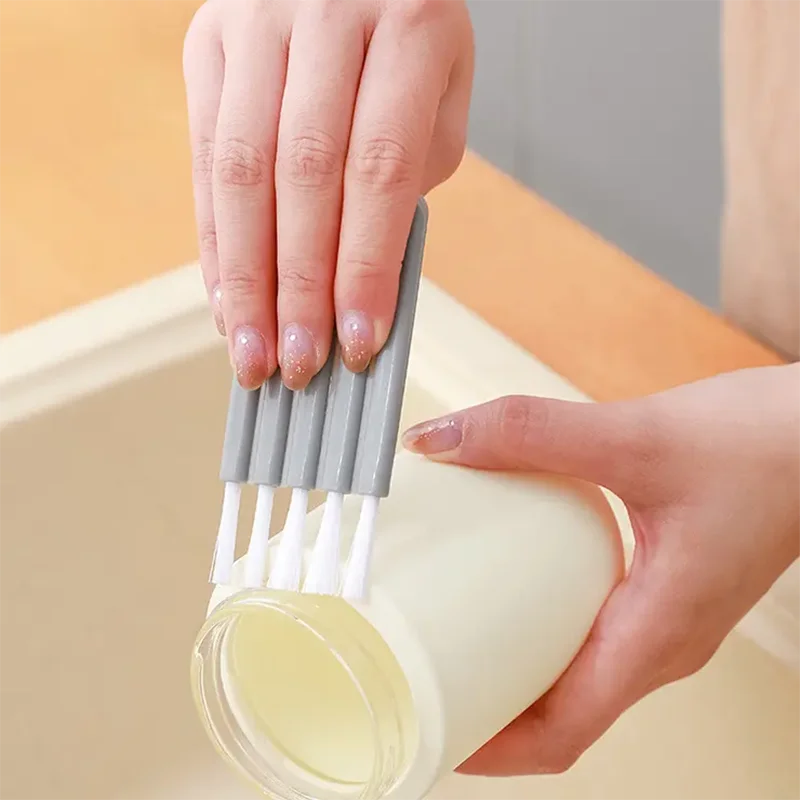 Multifunctional Flexible Gap Brush Cup Cover Groove Nipple Bottle Gap Brush Household Soft Bristles Cleaning Brush Kitchen Tool