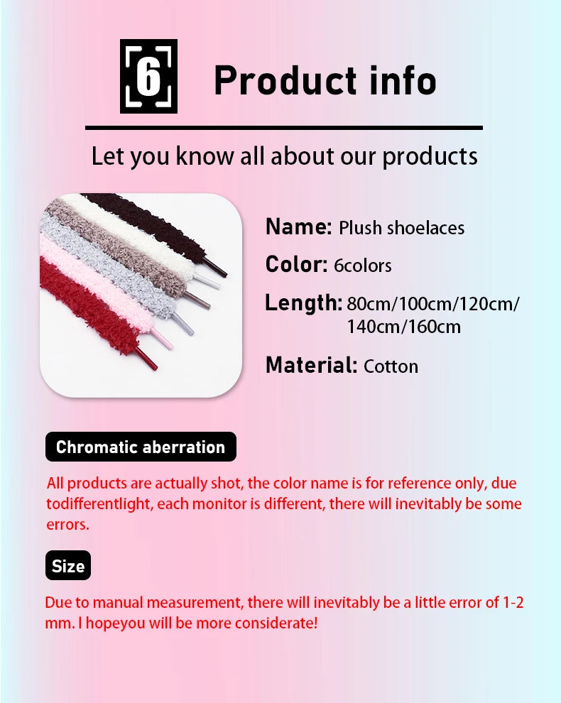 Fashion round plush laces Quality 1cm wide Sneakers Flats Casual laces Shoe accessories 80 /100 /120 /140 /160 Laces 1Pair