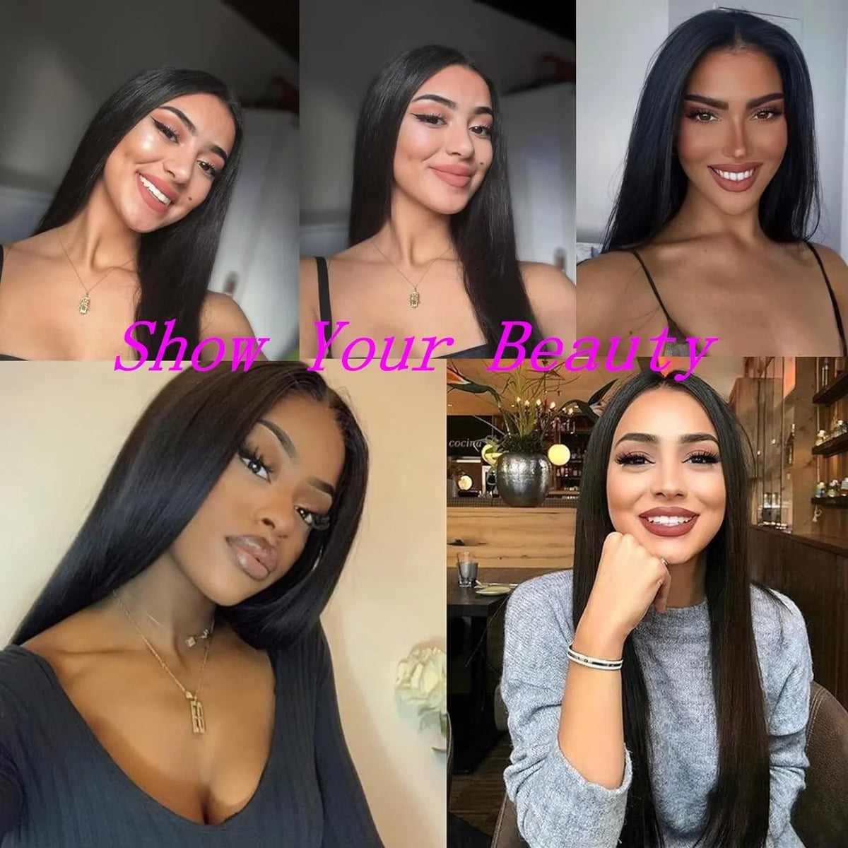 U Part Wigs Human Hair Straight Human Hair Wigs No Leave Out No Sew-In Glueless 220 Density Natural Black Beginner Friendly