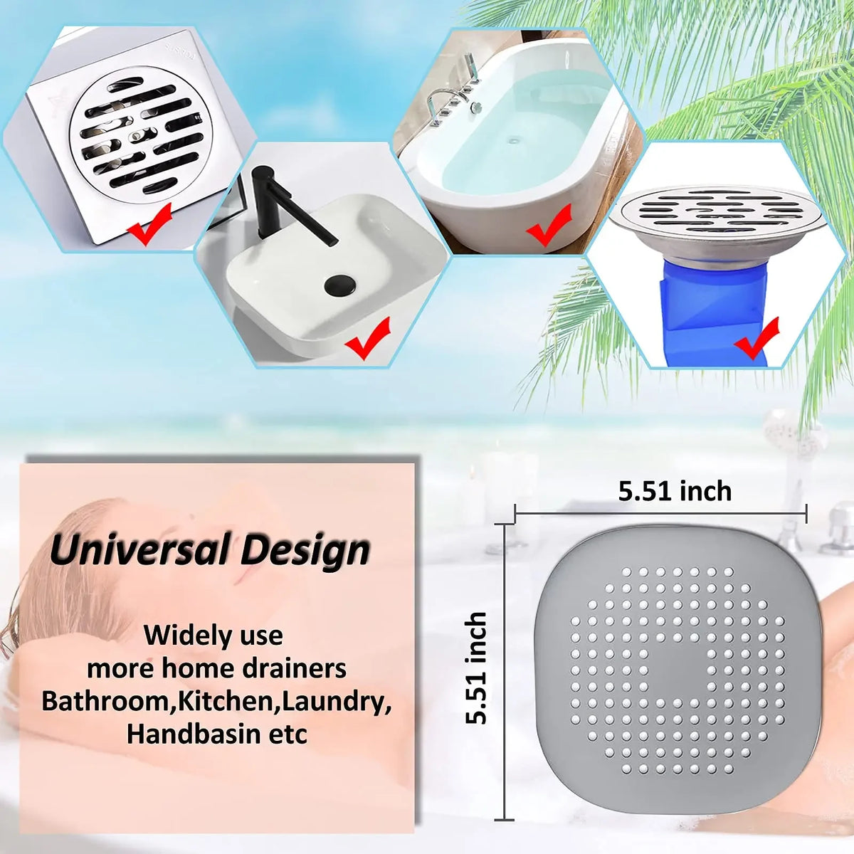 Plug Stopper Kitchen Sewer Silicone Bathroom Floor Bathtub WaterFilter Home Accessories shower drain hair catcher sink strainer