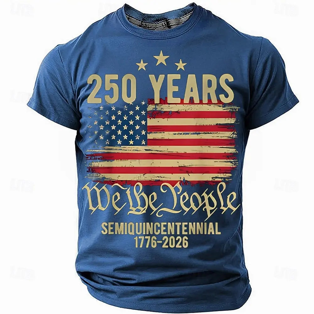America 250th Birthday Eagle Flag 250 Years 1776-2026 Unisex Men's T-Shirts Casual Style Man Women Tees Vintage Men's Clothing