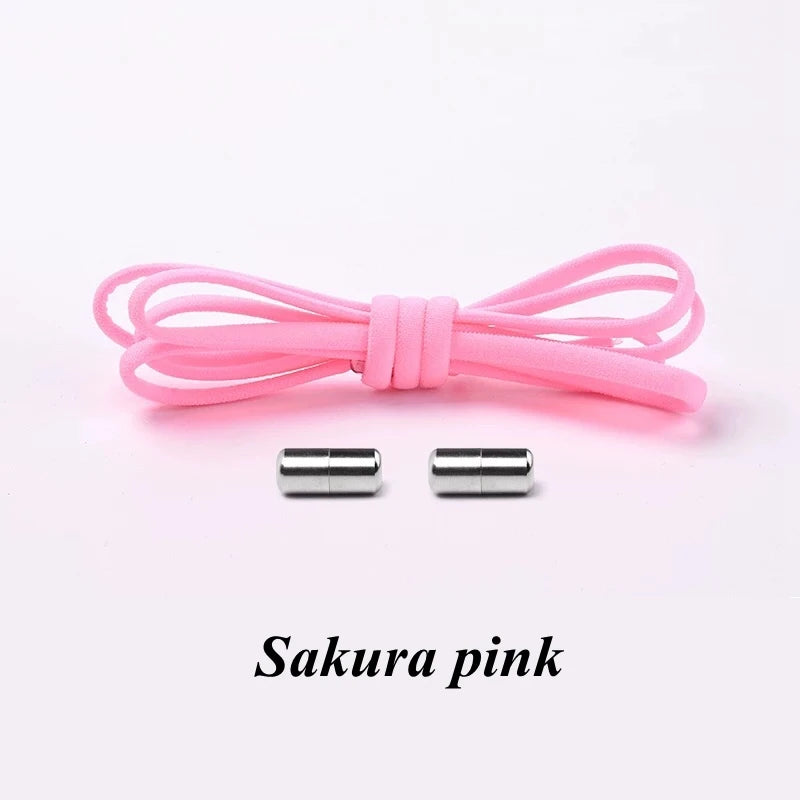 1Pair No tie Shoelaces Round Elastic Shoe Laces For Kids and Adult Sneakers Shoelace Quick Lazy Laces 21 Color Shoestrings