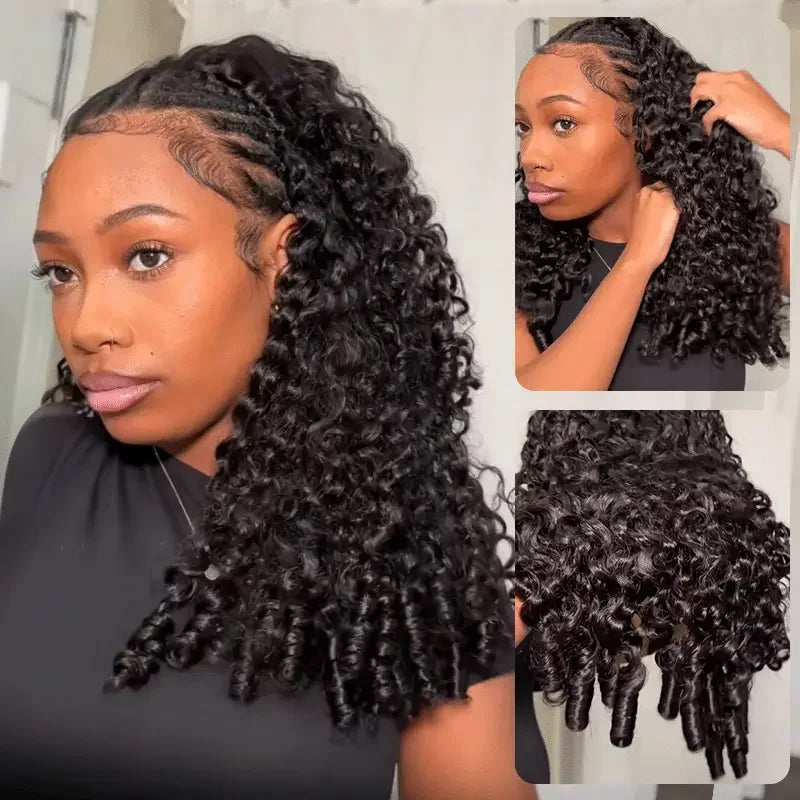 12A Burmese Curly Human Hair Wig Ready to Wear 200% 250% Density 13x4 Transparent Lace Frontal Wig Deep Wave Curly Lace Front Human Hair Wigs For Woman Ready to Wear On Clearance Sale Pre Plucked Wig Party Work Daily Life