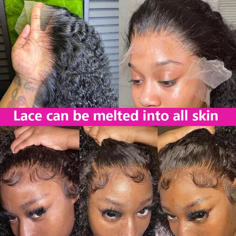 13x4 Lace Closure Wig 100% Human Hair Wig Deep Curly Wig Jerry Curly Short Bob Wig With Baby Hair Deep Wave Double Draw Wig For Black Women