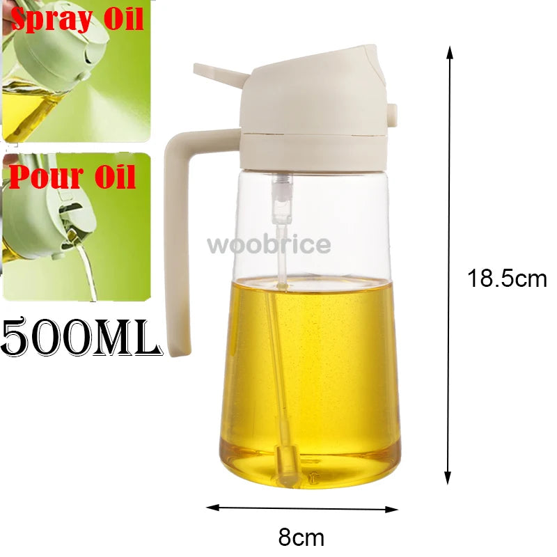 2in1 Kitchen Spray Oil Dispenser Oil Sprayer Polisher Or Only Brush Spray for Air Fryer Salad Grilling Roasting Cooking Kitchen