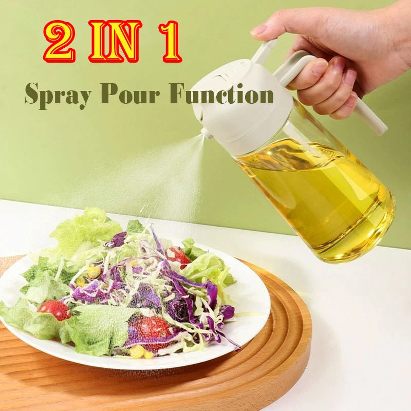 2in1 Kitchen Spray Oil Dispenser Oil Sprayer Polisher Or Only Brush Spray for Air Fryer Salad Grilling Roasting Cooking Kitchen