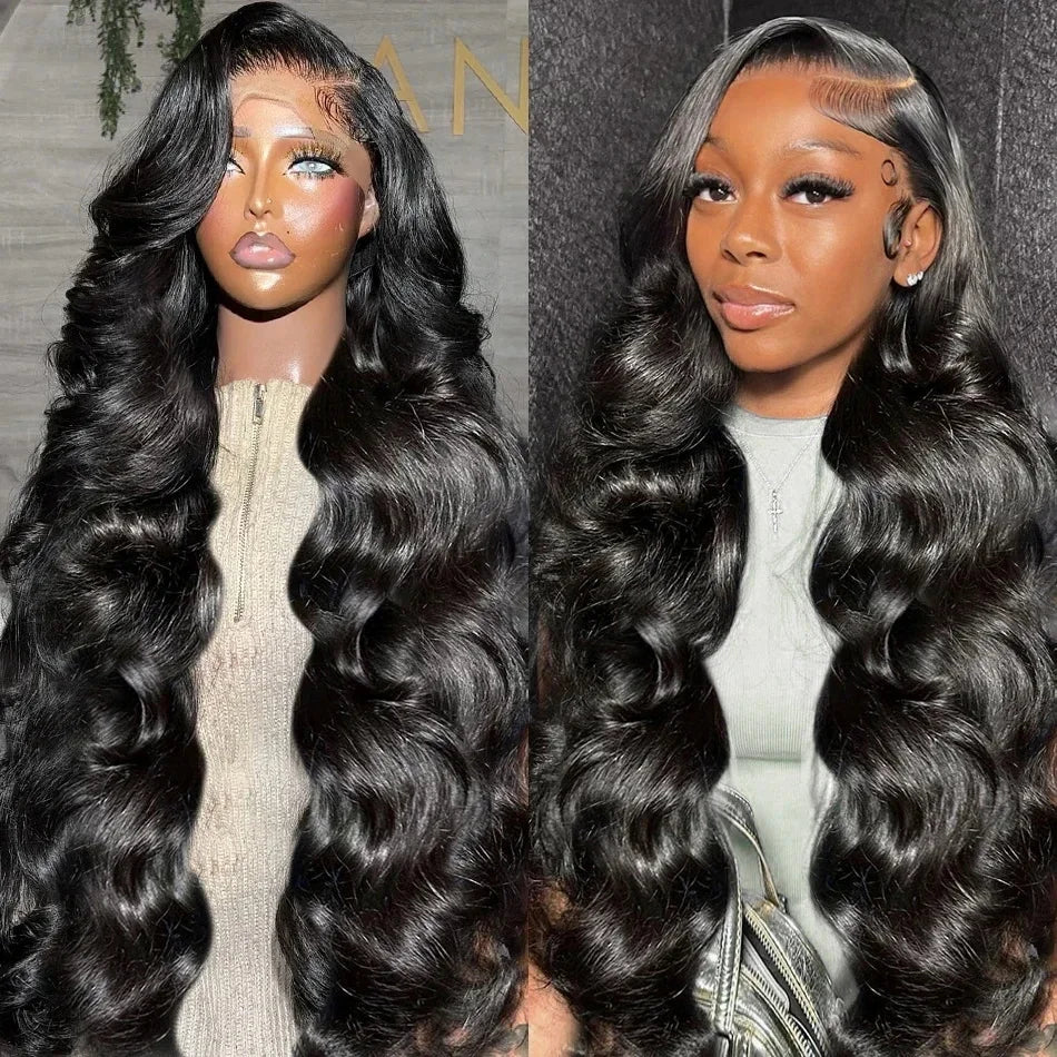 250% Density 40 Inch Body Wave Human Hair Wig Brazilian Pre Plucked 13x4 13x6 HD Transparent Lace Frontal  Wigs For Black Women