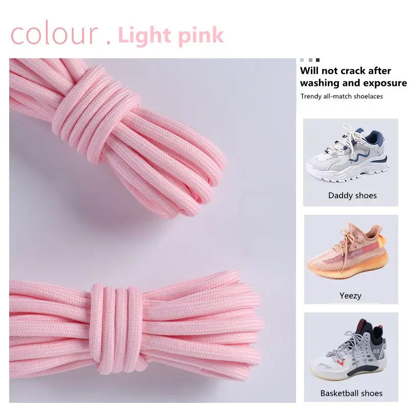 1 Pair New Round Shoe laces for Sneakers Yezy 350 Original Shoelaces for Shoes Polyester Solid Off White Laces Sport Shoestrings