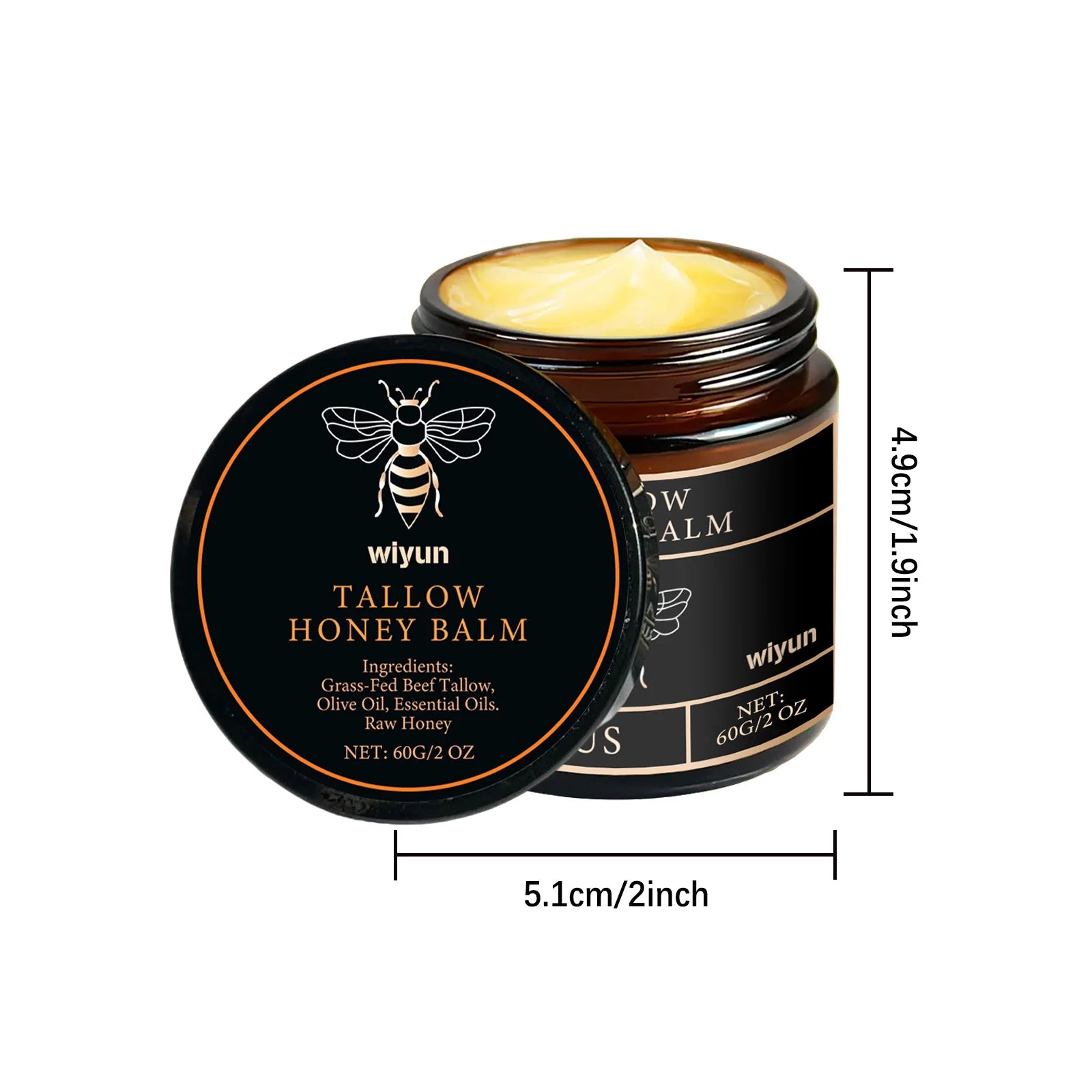 Tallow Honey Balm Glowing Hydrating Skin Enhacne Elasticity Improve Dullness Fade Fine Lines Firming Face Body Moisturize Cream